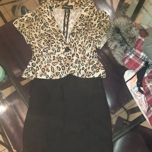 Short sleeve suit jacket/pencil skirt/Blazer (Three items))